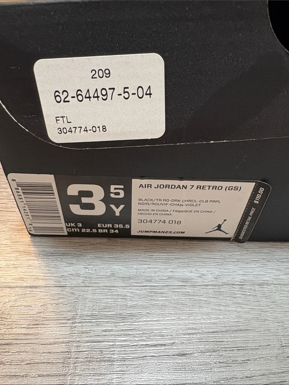 Air Jordan 7 retro (GS) with box